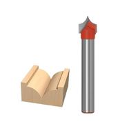 Groove Point Cutting Round Over Router Bit, 6mm Shank Carbide Tipped 2 Flute Woodworking Milling Cutters Tool(6X8mm)