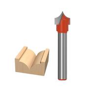 Groove Point Cutting Round Over Router Bit, 6mm Shank Carbide Tipped 2 Flute Woodworking Milling Cutters Tool(6X10mm)