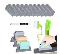 Groove Tool, Cleaner Brushes, Window Track Kit, 16x/Set Sliding Door Brushes, Corner Cleaning for Multifunction Crevice Scrub, Removes Dust and Dirt, 229g, *1 (16 Pieces)