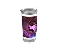 Groove Yin Yang - Design abstrait géométrie fractale Gobelet isotherme en acier inoxydable double paroi