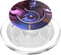 Groove Yin Yang - Design Abstrait géométrie fractale PopSockets PopGrip pour MagSafe