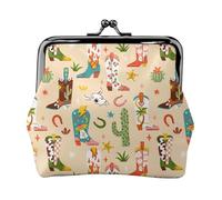 Groovy American Western Footwear Portefeuille portefeuille avec fermeture baiser petit portefeuille en cuir synthétique pour femme