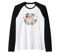 Groovy and Bright Santa Claus Peace Love Christmas Hippie Manche Raglan