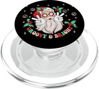 Groovy and Bright Santa Claus Peace Love Christmas Hippie PopSockets PopGrip pour MagSafe