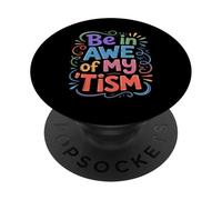 Groovy Be in Awe of My Tim, Autism Sensibilisation Papa Mom Kind PopSockets PopGrip Adhésif