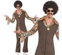 Groovy Boogie Costume pour Hommes 70s Déguisement Disco Adultes Hippie Rétro