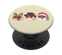 Groovy Christmas Black Claus Père Noël Africain Renne Bonhomme de Neige PopSockets PopGrip Adhésif