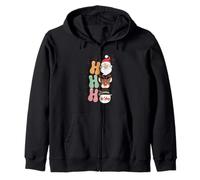 Groovy Christmas Père Noël Renne Bonhomme de Neige Ho Vintage années 60 Sweat à Capuche
