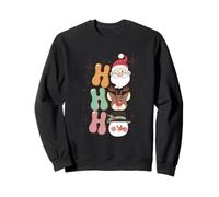 Groovy Christmas Père Noël Renne Bonhomme de Neige Ho Vintage années 60 Sweatshirt