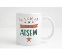 Groovy crea Cadeau atsem maternelle - le mug de ma super atsem - idée cadeau atsem d'école fin d'année personnalisé - Mug céramique - cadeau retraite atsem