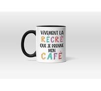 Groovy crea Cadeau fin d'année scolaire aesh - cadeau maître - Mug école pour atsem - Vivement la récré que je prenne mon café