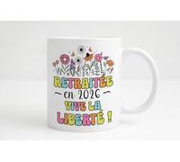 Groovy crea Cadeau retraite femme humour - mug retraitée humour - Retraité en 2026 vive la liberté - départ mamie - bonne retraite collègue