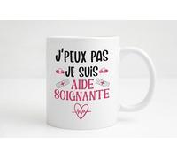 Groovy crea Mug aide soignante humour - Meilleure aide soignante tasse - Cadeau personnalisée collègue métier de la santé noël anniversaire- J'peux pas je suis aide soignante