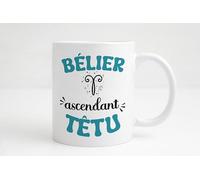 Groovy crea Mug Bélier Ascendant Têtu - Astrologie humour homme - Cadeau humour anniversaire - Signe astrologique - Idée cadeau noël