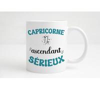 Groovy crea Mug Capricorne Ascendant Sérieux - Cadeau humour astrologie - Tasse signe astro - Idée cadeau anniversaire homme - Collègue, ami, Noël
