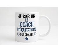 Groovy crea Mug Coach d’Équitation - Cadeau Homme Moniteur Équestre - Je suis un coach d’équitation qui déchire - Idée cadeau cheval humou
