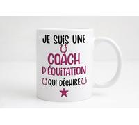 Groovy crea Mug Coach d'Équitation - Cadeau Femme Monitrice Équestre - Je suis une coach d’équitation qui déchire - Idée cadeau cheval humour