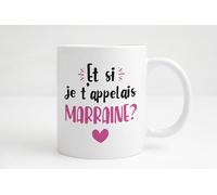 Groovy crea Mug demande marraine - Et si je t'appelais marraine d'amour? - Cadeau naissance - annonce marraine - cadeau personnalisé marraine