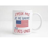 Groovy crea Mug Etats-Unis - cadeau USA - Mug humour Etats-unis drapeau américain- Cadeau humour homme femme voyage en Amérique - Idée cadeau Etats-Unis homme femme noël anniversaire