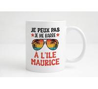 Groovy crea Mug J’peux pas je me barre à l’île Maurice - Tasse humour vacances tropiques - Cadeau original café thé voyage