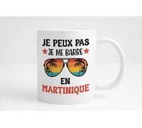 Groovy crea Mug J’peux pas je me barre en Martinique - Tasse humour voyage Antilles - Cadeau original café thé vacances soleil