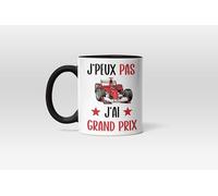 Groovy crea Mug je peux pas j'ai grand prix. Mug original course de voitures. Idée cadeau papa noël, fête des pères. Mug personnalisé original poignée noire