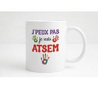 Groovy crea Mug je peux pas je suis atsem - cadeau fin d'année personnalisé - idée cadeau originale pour atsem noël retraite - Mug atsem - Mug céramique 330 ml