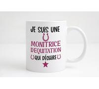 Groovy crea Mug Je suis une monitrice d’équitation qui déchire - Cadeau humour cheval femme - Tasse club équestre - Idée cadeau coach équitation - Mug cavalière