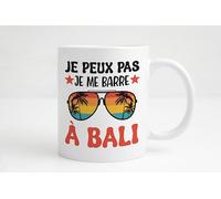 Groovy crea Mug J'peux pas je me barre à Bali - Cadeau voyage humour vacances - Tasse originale café thé