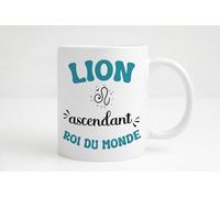 Groovy crea Mug Lion Ascendant Roi du Monde - Astrologie humour homme - Idée cadeau collègue anniversaire ou Noël