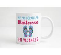 Groovy crea Mug maitresse en vacances ne pas déranger - cadeau maitresse d'ecole fin d'année - Idée cadeau maitresse original et utile - Mug merci maitresse - Tasse maitresse noël anniversaire