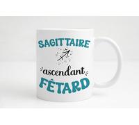 Groovy crea Mug Sagittaire Ascendant Fêtard - Tasse humour astrologie - Idée cadeau anniversaire homme - Collègue, ami, Noël