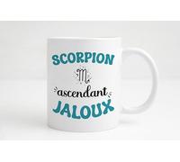 Groovy crea Mug Scorpion Ascendant Jaloux - Cadeau humour astrologie - Tasse signe astro - Idée cadeau anniversaire homme - Collègue, ami, Noël