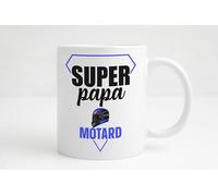 Groovy crea Mug Super Papa Motard - Cadeau Fête des Pères ou Anniversaire - Tasse Humour homme Moto - Idée Cadeau Originale pour Père Passion Moto et Deux Roues