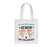 Groovy crea Sac cabas atsem - cadeau atsem maternelle - Idée cadeau fin dn'anné - ne pas déranger atsem en vacances - Cadeau original atsem noël - Cadeau atsem retraite - merci atsem