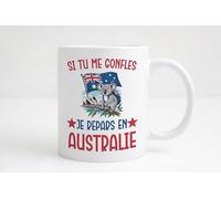 Groovy crea Si tu me gonfles je repars en Australie - Cadeau voyages en Australie - Mug drapeau Australien - Idée cadeau départ en Australie homme femme noël