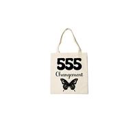 Groovy crea Tote Bag 555 Angel Number - Sac Cabas Imprimé - Accessoire Mode Spirituel et Mystique - “Changement” - Idée Cadeau Femme Développement Personnel, Numérologie, Ésotérisme