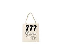 Groovy crea Tote Bag 777 Angel Number - Sac Cabas Imprimé - Accessoire Mode Spirituel et Mystique - “Chance” - Idée Cadeau Femme Développement Personnel, Numérologie, Ésotérisme