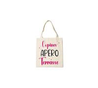 Groovy crea Tote bag copines apéro terrasse. Cadeau copine amitié copine d'amour. Cadeau anniversaire copine. Tote bag personnalisable copine. Apéro copines humour noël.