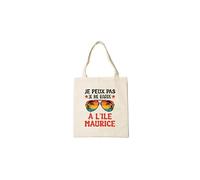 Groovy crea Tote Bag Je Peux Pas Je Me Barre à l’Île Maurice - Sac Cabas Humour Voyage - Souvenir Île Maurice - Cadeau mauricien - Sac de plage original pour l’océan Indien