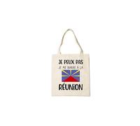 Groovy crea Tote Bag Je Peux Pas Je Me Barre à La Réunion - Sac Cabas Humour Voyage - Souvenir Réunion 974 - Cadeau réunionnais - Sac de plage original pour l’océan Indien