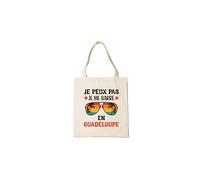 Groovy crea Tote Bag Je Peux Pas Je Me Barre en Guadeloupe - Sac Cabas Humour Voyage - Souvenir Guadeloupe -Cadeau guadeloupéen - Sac de plage original pour les Antilles