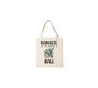 Groovy crea Tote Bag Namasté Je Me Barre à Bali - Sac Cabas Humour Voyage - Souvenir Bali - Cadeau balinais - Sac de plage original pour l’Indonésie