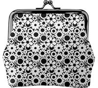 Groovy Daisy Floral Porte-Monnaie en Cuir pour Femme, Petite Pochette à la Monnaie avec Fermoir à Fermeture Kiss-Lock Fermeture Boucle Portefeuille pour Cadeau Fille
