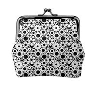 Groovy Daisy Floral Porte-Monnaie en Cuir pour Femmes, Petite Pochette de Monnaie avec Fermoir à Fermeture à glissière Portefeuille à Boucle pour Cadeau de Fille