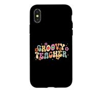Groovy Enseignant Retour À L'école Premier Jour De L'école Rétro Coque pour iPhone X/XS