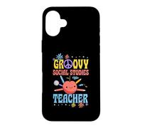 Groovy Fleur de Paix pour Professeur d'études sociales années 60 Coque pour iPhone 16 Plus