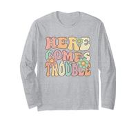 Groovy Floral Here Comes Trouble Manche Longue