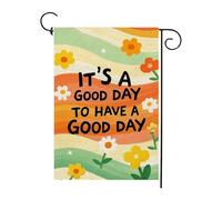 Groovy Flower Retro Daisy C'Est Une Belle Journée Pour Passer Une Belle Journée Printemps Été Positif Drapeau De Cour 30X45Cm Bannières Résistant Durable Drapeaux De Jardin Pour Chambres Porte