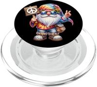 Groovy GNOME Dad in Rainbow Hippie Bandana with Peace Sign PopSockets PopGrip pour MagSafe